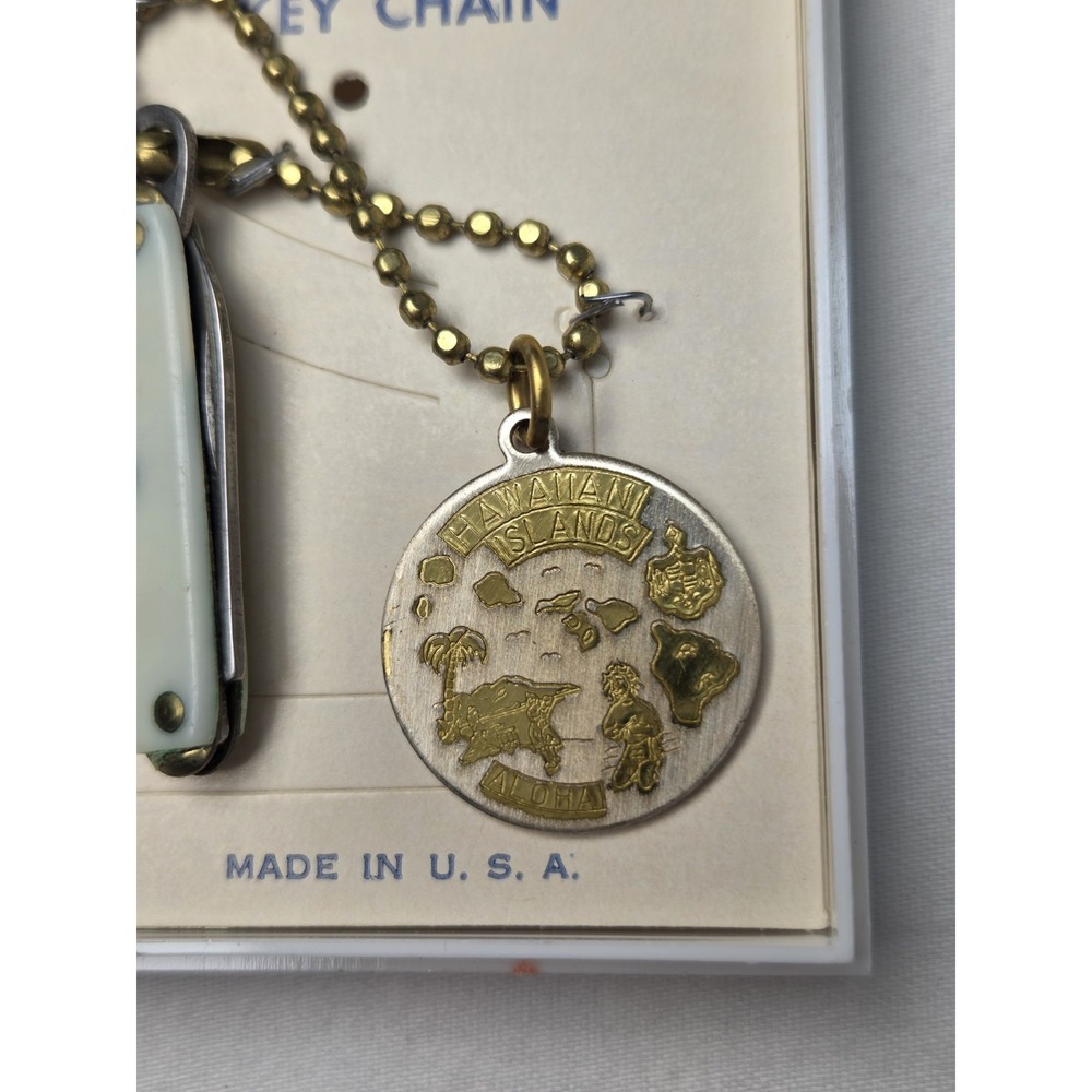 Vintage Hawaiian Islands Aloha Knife Key Chain Souvenir Made in U.S.A. Hawaii - Picture 3 of 3